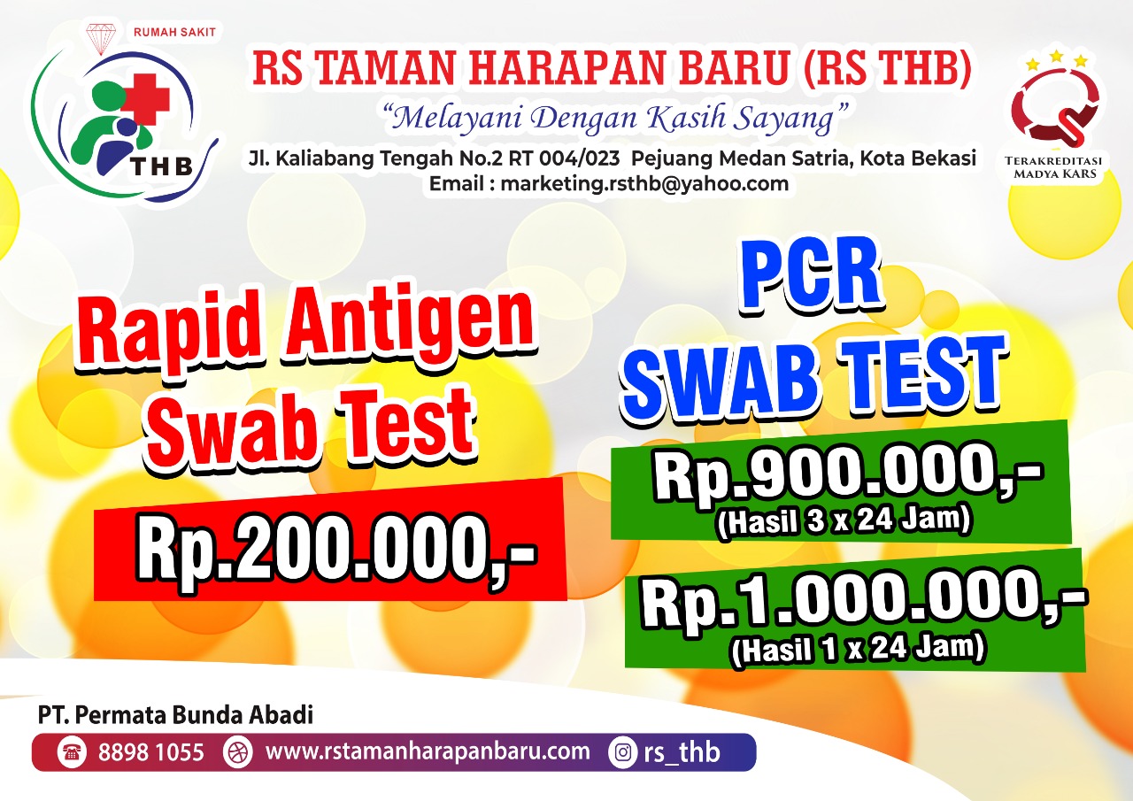 Rapid Antigen Swab Test dan PCR Swab Test RS.THB